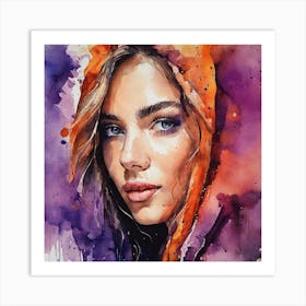 Watercolor Of A Girl 2 Art Print