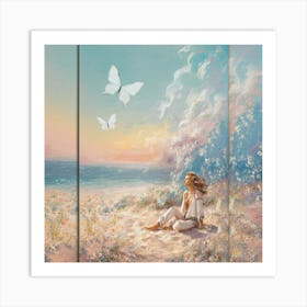 Butterfly On The Beach 13 Art Print