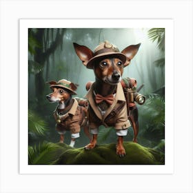 Two Dogs In The Jungle Art Print