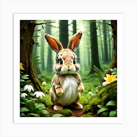 Bunny In Forest (26) Art Print