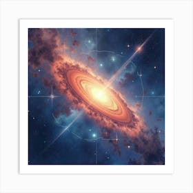 Watercolor Space View With Radiant Cosmic Details 1 Art Print