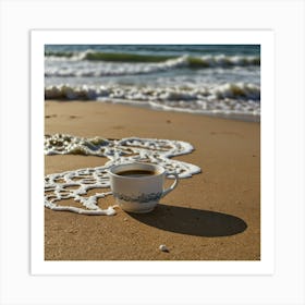 Coffee On The Beach 18 Art Print