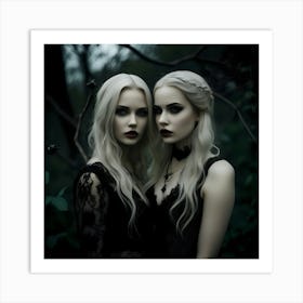 Two Gothic Girls Art Print