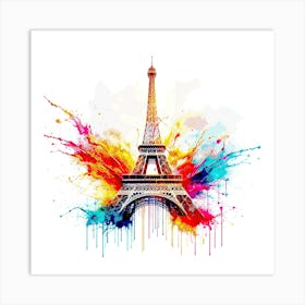 Paris Eiffel Tower pop art Art Print