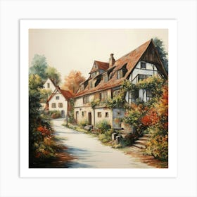 House In The Village Art Print