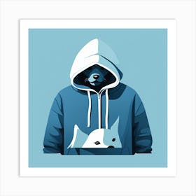 Dog In Hoodie Art Print