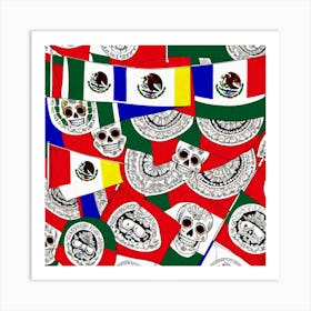 Mexican Flags 2 Art Print