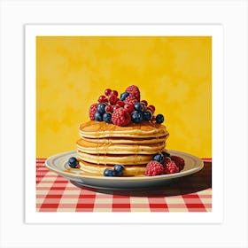 Pancake Stack Reds Checkerboard 1 Art Print