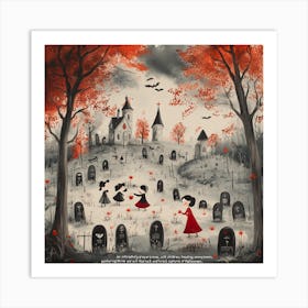 Children In The Cemetery Art Print