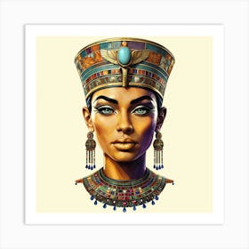 Modern Digital Portrait of an Ancient Egyptian Queen Art Print