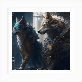 Steampunk Wolf 10 Art Print