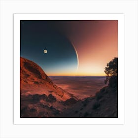 Sunset Over The Desert Art Print