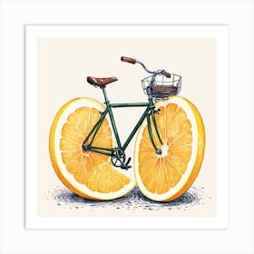 Orange Bicycle 16 Art Print