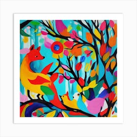 Fox In The Tree Art Print