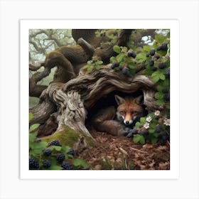 Fox In A Tree 2 Art Print