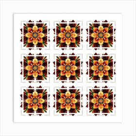 Framed Sienna Flowers Art Print