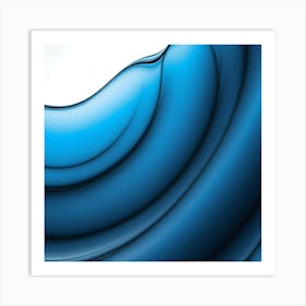Abstract Blue Wave 5 Art Print