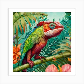 Lizard In The Jungle Art Print