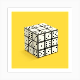Rubics Cube Square Art Print