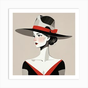 Woman in a Hat 15 Art Print