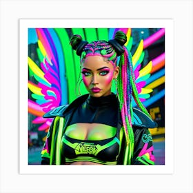 Neon Girl 4 Art Print