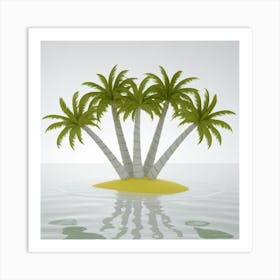 Palm Trees On The Island Art Print