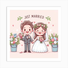 Just Married 5 Art Print