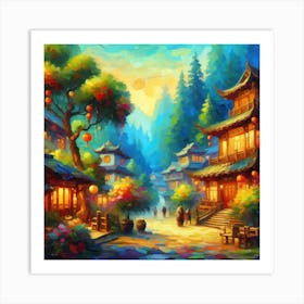 Chinese Village 3 Art Print