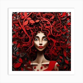 Red Haired Woman 3 Art Print