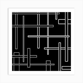 Abstract Lines On A Black Background Art Print