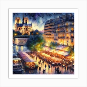 Paris At Night 1 Art Print