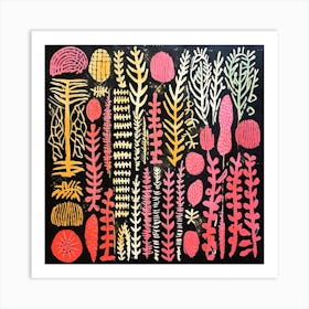 Seaweed On Black Art Print