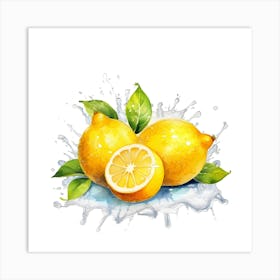 Watercolor Lemons Art Print