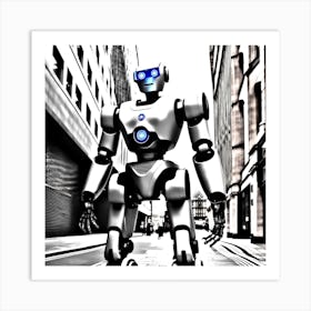 Robot In The City 16 Art Print