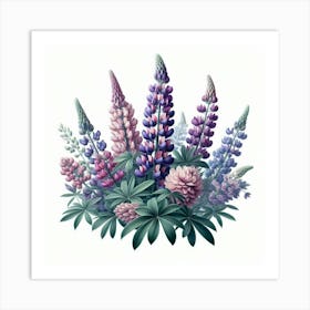 Lupins Art Print