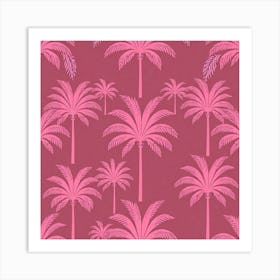 Pink Palm Trees 1 Art Print