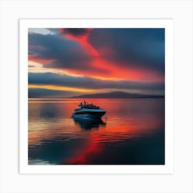 Sunset Boat 1 Art Print