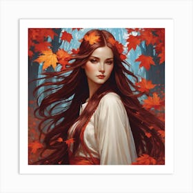 Autumn Girl Art Print