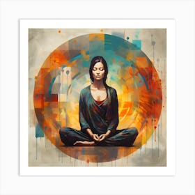 Women Meditating Abstracts By Csaba Fikker 19 Art Print