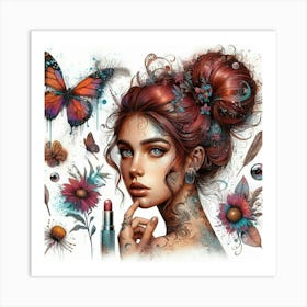 Butterfly Girl 1 Art Print