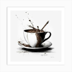 Coffee Splatter Art Print