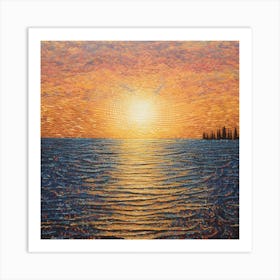 Sunset Over The Ocean 12 Art Print