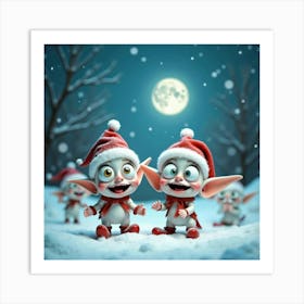 Christmas Elves 6 Art Print