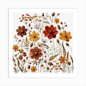 Boho Flowers 1 Art Print