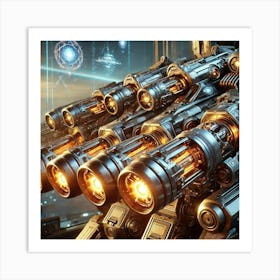 Helios Mech Solar Cannons Converted Art Print