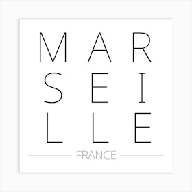 Marseille France Typography City Country Word Art Print