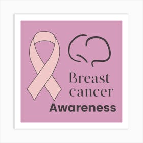 Women Breast Cancer Awareness background with brassiere Calligraphy in Pink Ribbon international symbol for month October suitable for clipart and poster and wall art 4 Art Print