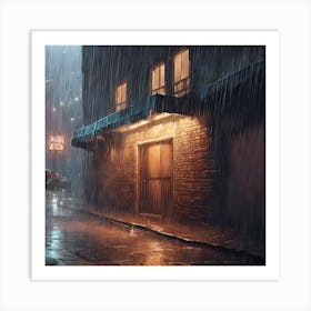 Rainy Night In The City Art Print