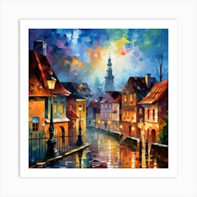 City At Night 1 Art Print