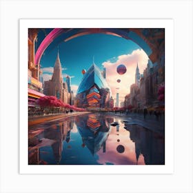 Futuristic Cityscape 7 Art Print